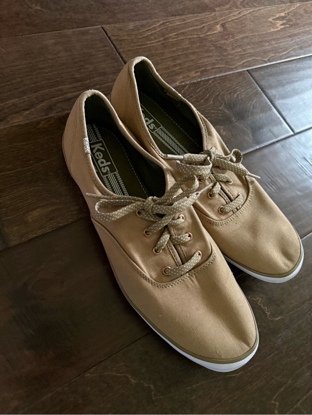 Keds Tan Canvas Sneaker with White Interior Label